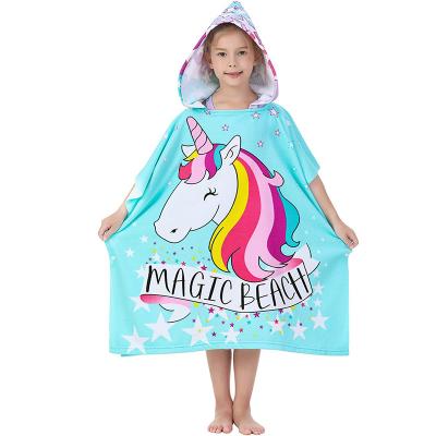 China Compressed Poncho Towel Kids Beach Towel Hooded Poncho for sale