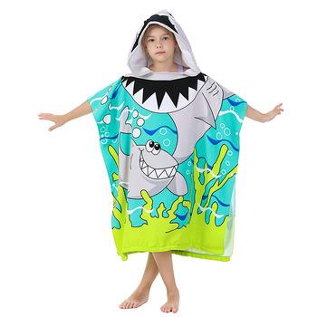 China 20 Style Amazon Hit Kids Poncho Compressed Hooded Beach Towels For Boys And Girls for sale