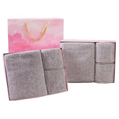 China High Quality QUICK DRY Bamboo Bath Towels Sets Gift Antibacterial Towel Hair Women Towel Sets With Boxes for sale