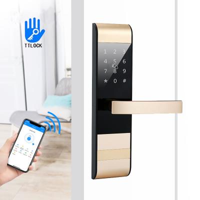 China 4 in 1 Password TTlock App Card Smart Keypad Door Lock for Apartment Hotel Office for sale