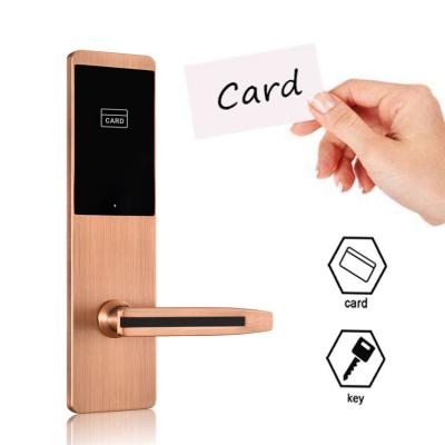 China 4 Colors Options Zinc Alloy Hotel Smart Door Locks with Swipe Card and Mechanical Key for sale