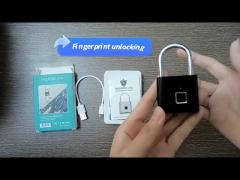 Fingerprint Padlock One Touch Open Fingerprint Lock with USB Charging for Gym, Sports, School