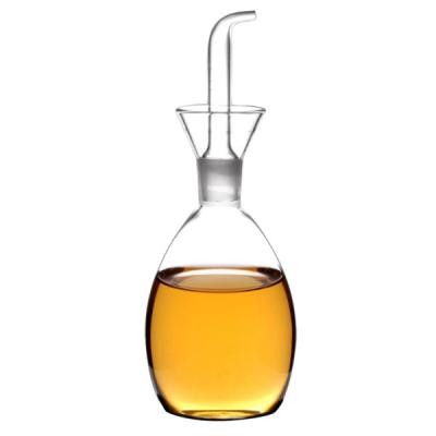 China Food Pyrex Mouth Blown Glass Olive Oil Bottle for sale