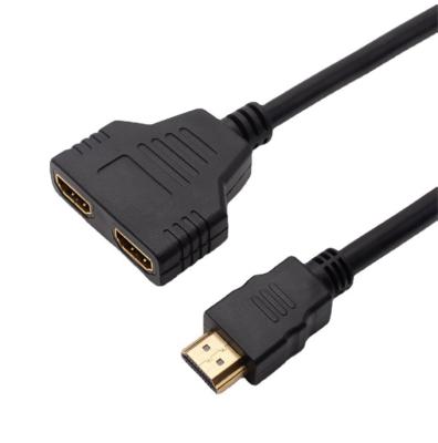 China Custom COMPUTER Hd-MI Cable 1 In 2 Out 1080P Male To Dual Female HDTV Adapter Hd Conversion Cable for sale