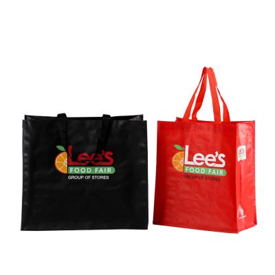 China Custom logo eco-friendly material fashion heavy duty reusable reusable pp woven laminated shopping bags with handle for sale