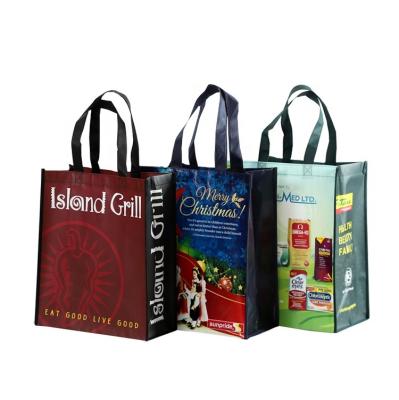 China Eco-friendly eco-friendly pp material custom reusable beauty laminated non woven grocery tote bag for sale