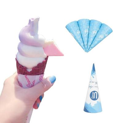 China Disposable Customized Logo Printing Ice Cream Cone Paper Packaging for sale