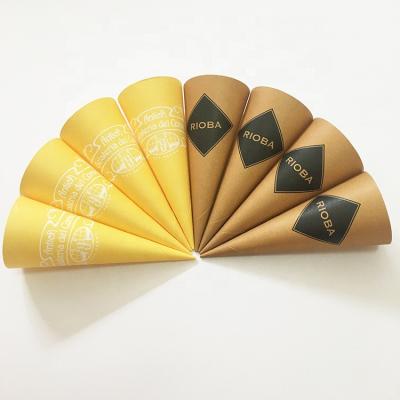 China Ice Cream Ice Cream Printed Kraft Paper Wrapping Cone for sale