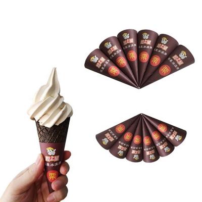 China Disposable printed kraft paper envase helado eisbehalter ice cream sugar cone container for sale