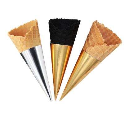 China Ice Cream 10.6cm Ice Cream Gold Foil Paper Cone Sleeve for sale