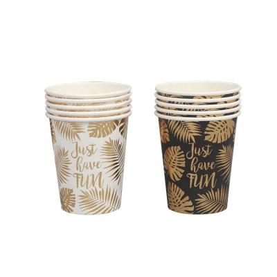 China 8oz 10oz 12oz 14oz 16oz Disposable Biodegradable Hot Stamping Custom Logo Printed Paper Cup for sale