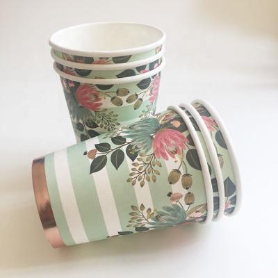 China Wholesale Single Wall Birthday Wedding Party Coffee Decorative Disposable Paper Cup for sale