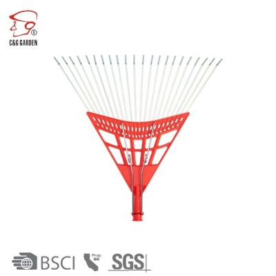 China Agriculture Rake 22 Teeth Red Plastic Garden Rake for sale