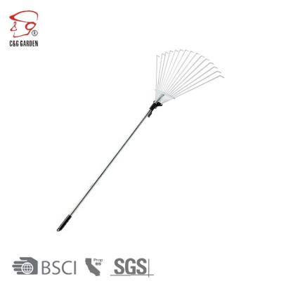 China Garden Rake 15 Tine Adjustable Garden Steel Zinc Coated Rake for sale