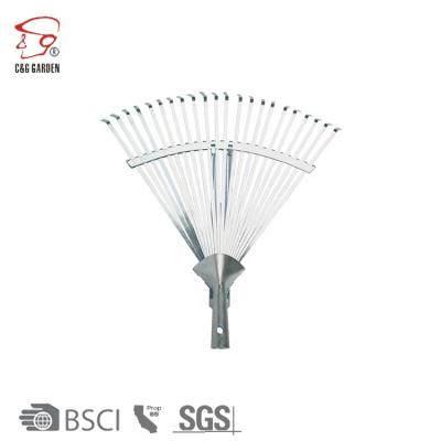 China RK22-201 22 Tine Stainless Steel Hand Harrow Garden Rake Garden Tool for sale