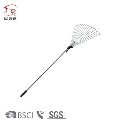 China RK15-207 15 Tooth Leaf Rake Adjustable Garden Tool Agriculture for sale