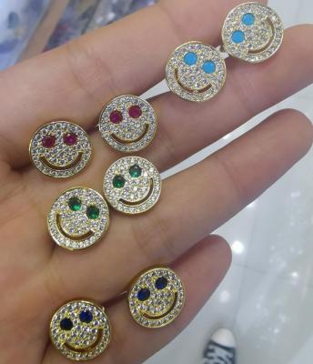 China TRENDY Beautiful Fancy Round Face Accessories Fashion Jewelry Earrings Smile Stud earringJewelry for sale