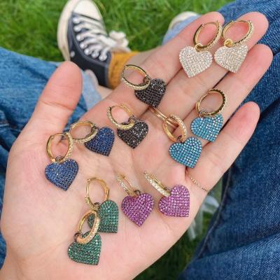 China 2021 CLASSICS beautiful popular fancy hanging heart dangle earrng to drop piercing earrings for lady girl for sale