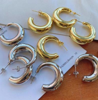 China CLASSIC Fashion Silver Gold Plated Metal To Customize Hoop Earrings For Lady for sale