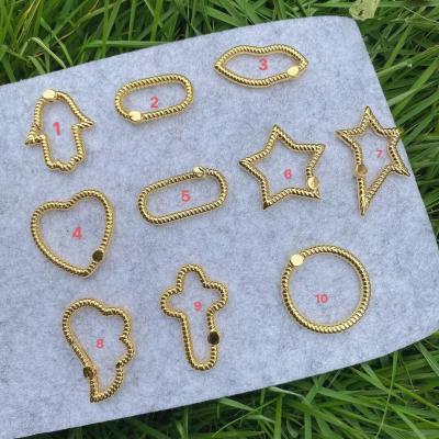 China Fashion High Quality 18k Gold Wire Solid Spring Clasp Lock For Jewelry Making Accessories Bracelet Necklace DIY Findings for sale