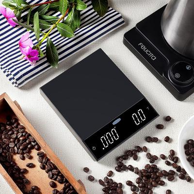 China Felicita Bluetooth Slope Coffee Scale Smart Digital Scale Pour Coffee Electronic Drip Coffee Scale with Timer for sale