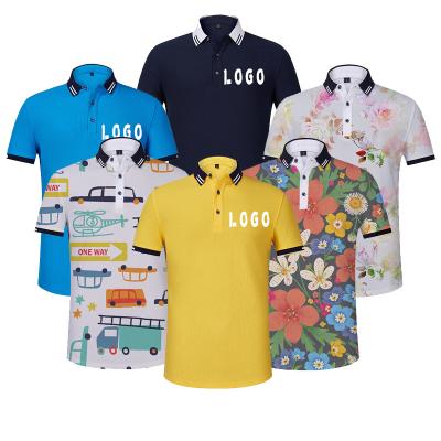 China Breathable Unisex 100% Polyester Polo Shirt Sublimated Brand Couples Golf Logo Custom Embroidered Running Sports Polo Shirt for sale