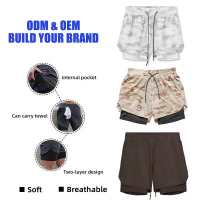 China Fashion Streetwear Polyester Mesh Shorts Mens Quick Dry Custom Antibacterial Casual Gym Shorts Double Layer Basketball Shorts for sale