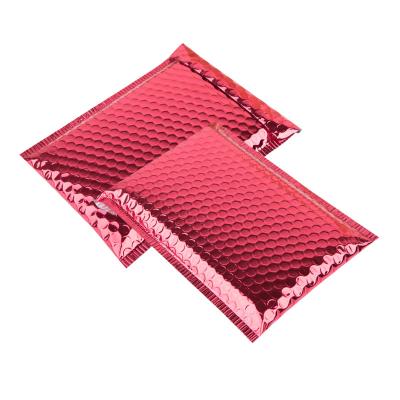 China Custom Logo Red Padded Bubble Envelopes Wholesale Metallic Foil Shipping Shipping Packaging Poly Bubble Mailer for sale