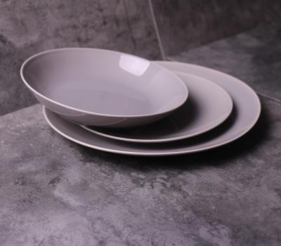 China new bone china elegance grey coloured glaze dinner set 12 pcs with gif box/dinner plate/bowl/mug for sale