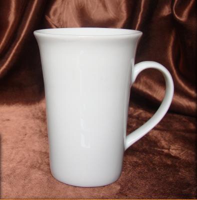 China superwhite fine quality coupe shape  400ml porcelain mug /milk mug for sale