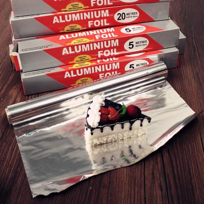 China Hot Sale Household Kitchen Use Kitchen Food Use 0.1mm 0.2mm 0.3mm 8011 30m 100m 300m Aluminum Foil Roll Paper For Cooking Wrapping for sale