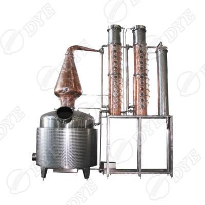 China Hotels Still Still DYE Alcohol Factory Copper Gin Distillery Equipment Copper Pot Distillation for sale