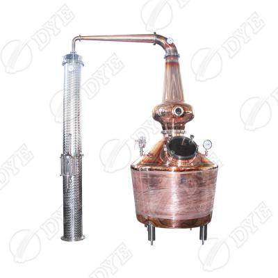 China Hotels DYE Small Copper Distiller 50L/100L/150L/200L Glass Apparatus Fractional Distillation Column for sale