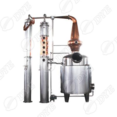 China Hotels Still DYES 304 Stainless Steel Home Distillation Equipment 4 Red Copper Distillation Column For Whiskey Brandy for sale