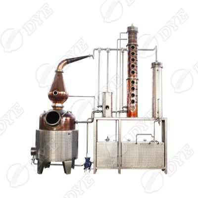 China Hotels DYE 1000L Copper Distillation Equipment With Grinding Column And Gin Basket For Making Whiskey, Gin, Brand, Rum for sale