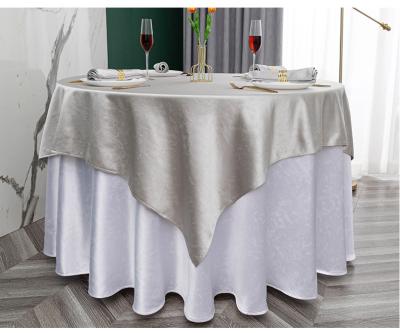 China No Fade Hotel Custom Polyester Linen Tablecloth for sale