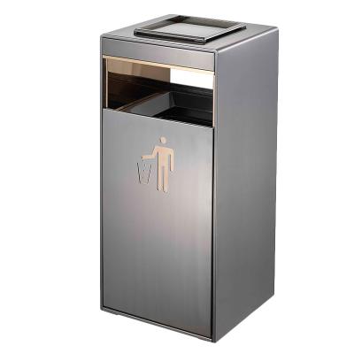 China 2022 Street Viable Garbage Hotel Garbage Public Commercial Outdoor Trash Can Floor Standing Metal Recycling Trash Can for sale