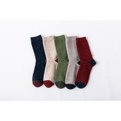 China Keep Warm Thick Cashmere Wool Winter Color Matching Breathable Socks For Women for sale