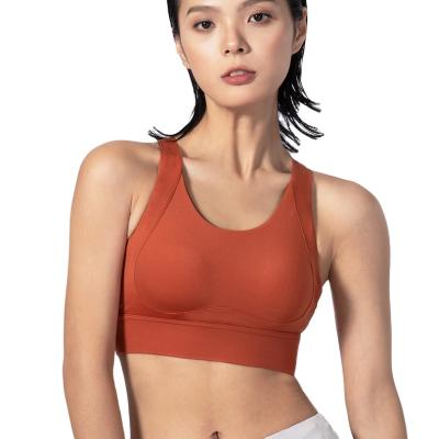 China Antibacterial Women's High Support Stretch Racerback Push Up Front Zipper Sports Bra Padded for sale