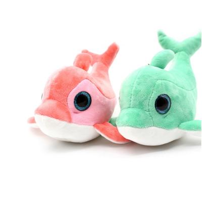 China Lovely Gift Custom Plush Toy Stuffed Keychain With Big Eyes Colorful Sea Animal Stuffed Key Chain for sale