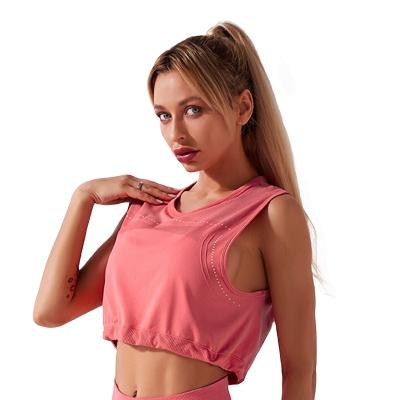 China Breathable Fitness Wear Women's Vest Plain Sportswear Crop Top Girls Sport Gym Yoga Tank Top Activewear for sale