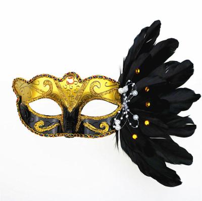 China Other Design High Quality Sexy Mardi Gras Masks Feather Halloween Mask Carnival Masquerade Party Feather Mask for sale