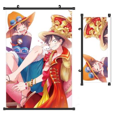 China GM Portable 60*90CM Anime Waterproof One Piece Wall Decorative Cartoon Character WallScroll 12 Styles for sale