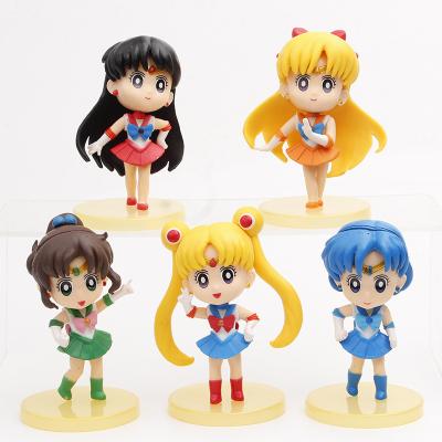 China 2022 Cute Cartoon Toy Soldier Sailor Moon Cartoon Character PVC Anime Figure Toys 9CM Action Numbers 9CM Lovely Cartoon Toy for sale