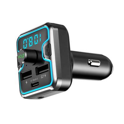 China T45C PD 18W Radio FM Transmitter Color Light Display Voltage U-Disk SD Card Breathing Hands-free Breathing Music/Hands-Free Call/Car MP3 Player Call/Car Kit T45C BT5.0 for sale