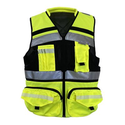 China Hi Geologist Reflective Polyester Mesh Foam Reflective Vest High Vis Vis Construction Vest Reflective Logo Printed Safety for sale