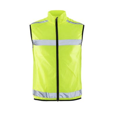 China High Neck Reflective Zipper Vest Wholesale Price Construction Site Night Work Safety Vest Yellow Force Reflective Vest hi for sale