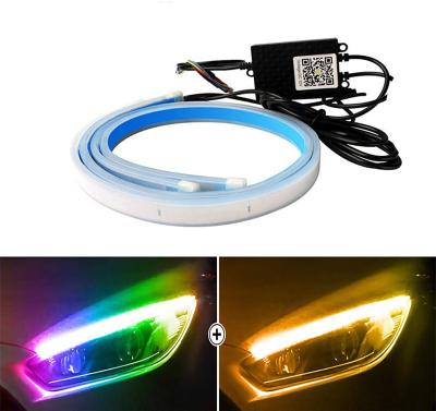 China 2pcs LED+PVC 23.6inch/60cm Car Headlight 2pcs LED Strip Lights Outdoor Car Daytime Running Light Turn Signal Signal Light for sale