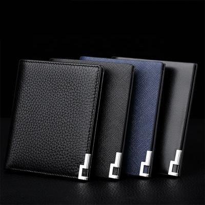 China Full Grain Leather Card Wallet Normal Casual Short Holder Money Open Wallet Men Travel Open Wallet for sale