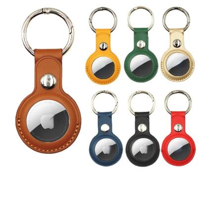 China Leather AirTag Leather Case Key Chain AirTag Tracker Locator PU Case Back Support Customization for sale